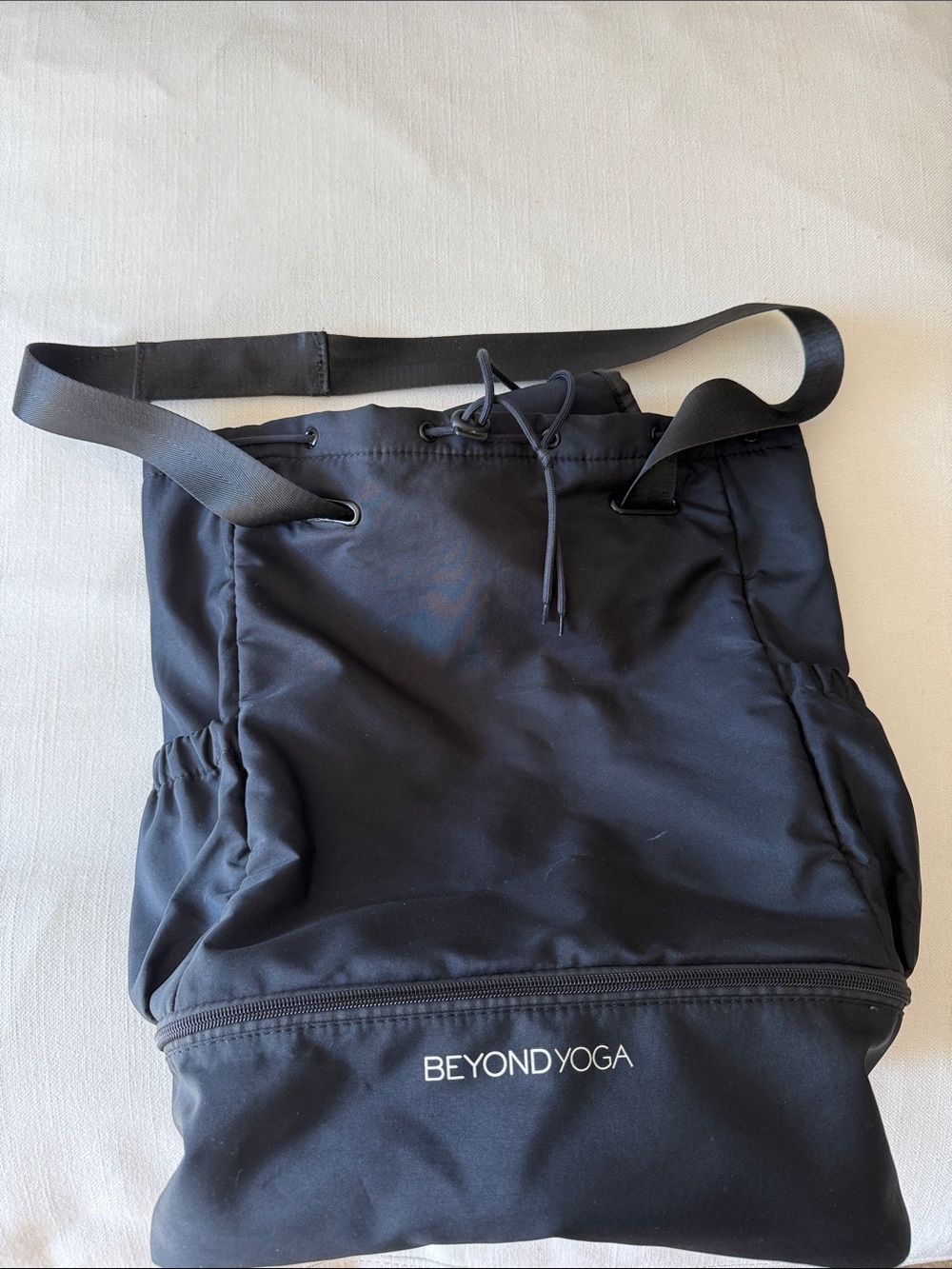 Beyond Yoga Black Drawstring Gym Bag with Shoulder Strap or Backpack